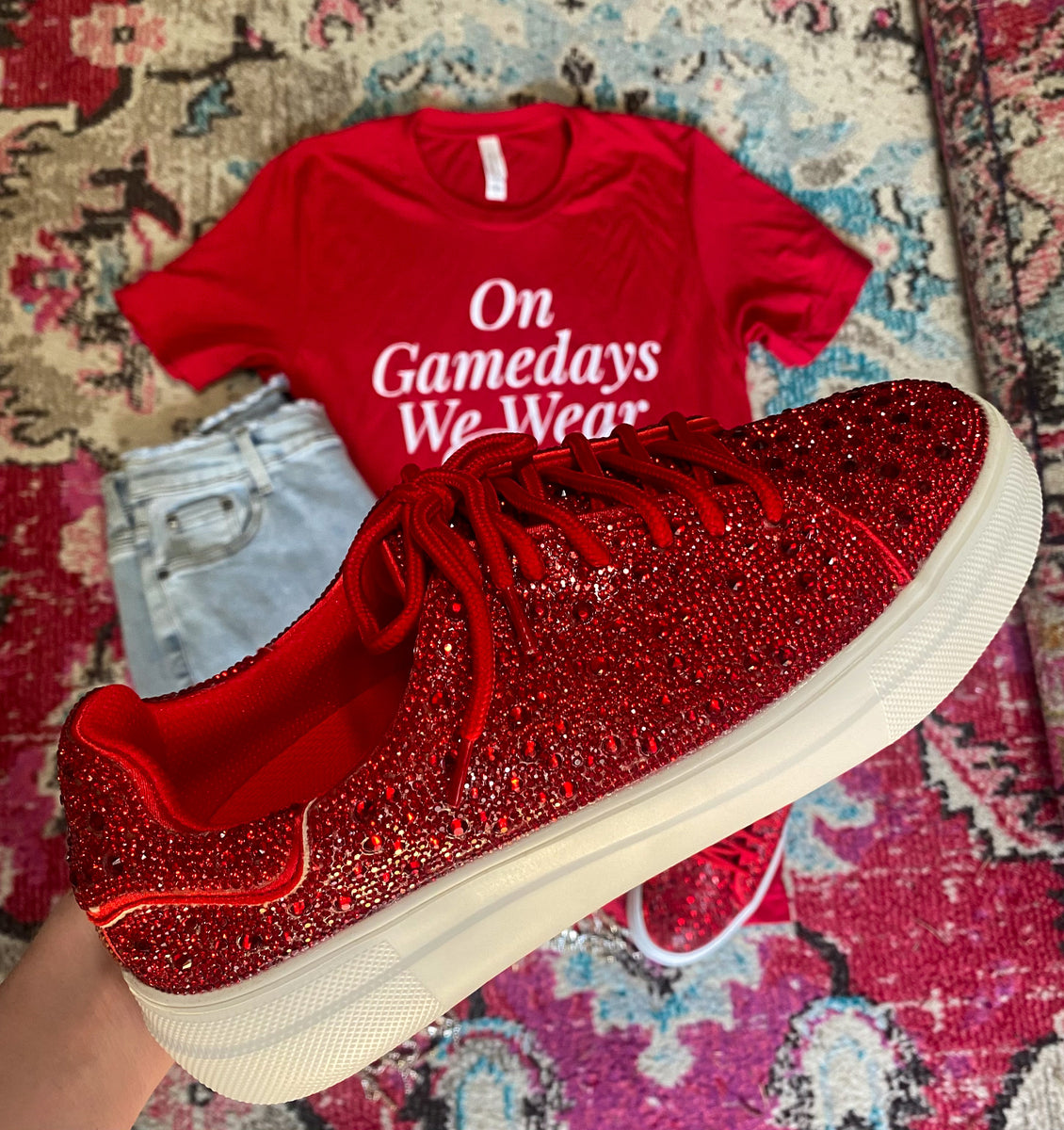 Corky’s Sparkle Sneakers (Red) 9