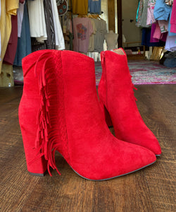 Fringe Red Boots