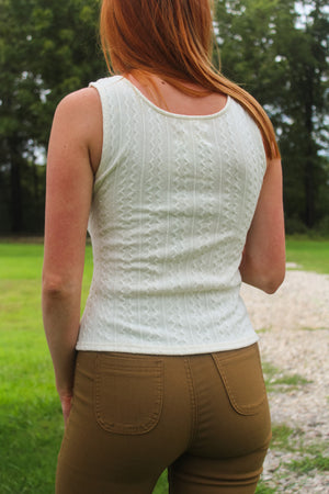 Ivory Cable Knit Tank