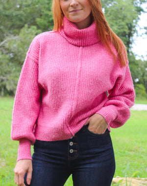 Pink Turtle Neck Sweater