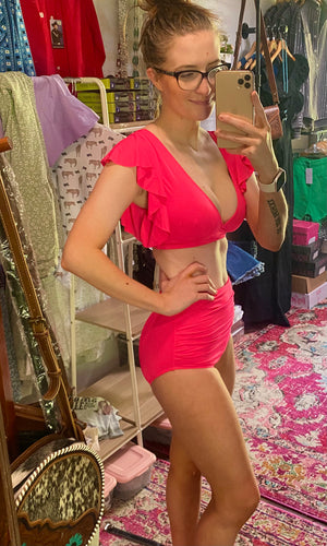 Pink Ruffle Bikini(XL)