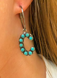Turquoise Letter Earrings